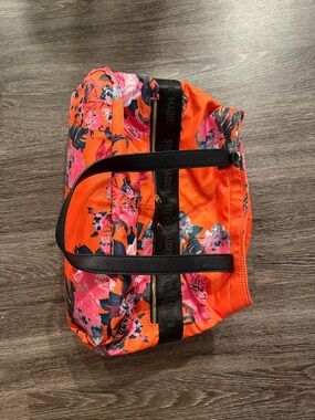 Steve Madden Orange Floral Shoulder Bag with Black Straps